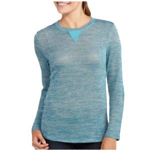 Tru Self Womens Scoop Neck Long Sleeve Top Blue